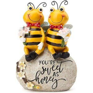 Bee Statue for Garden Decorations, Honey bee Figurine for Outdoor Patio Lawn